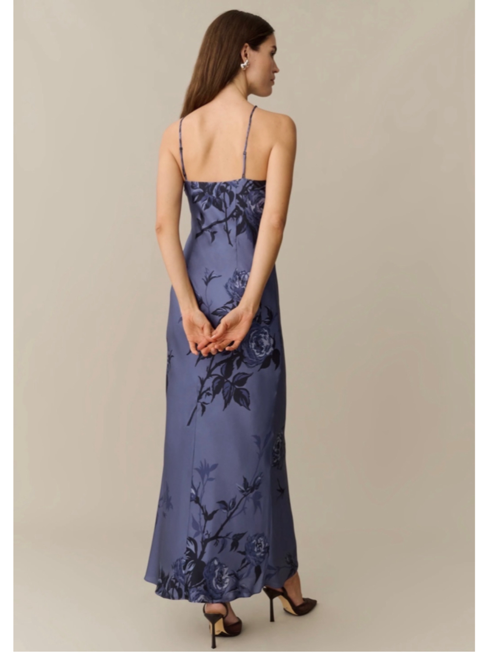 Women's O.p.t Floral Maxi Dress Size 4 Blue and Black - Picture 4 of 11
